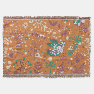 Manta Pássaros Florais Whimsical Jogam Cobertura