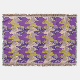 Manta Pássaros Tesselação de Pássaros Púrpura Cobertura