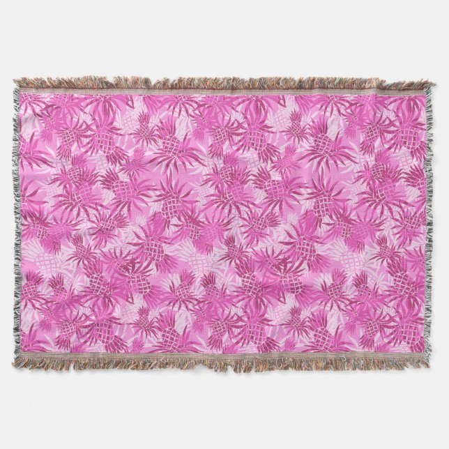 Manta Pineapple Camo Hawaiai Throw Blanket (Frente)