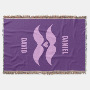 Manta Pink Mustaches lança-cobertor personalizado