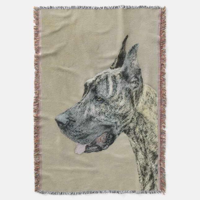 Manta Pintura com o Grande Dane (Brindle) - Arte Canina  (Frente Vertical)
