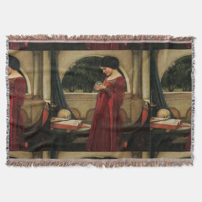 Manta Pintura de Waterhouse da Mulher Cristal Ball (Frente)