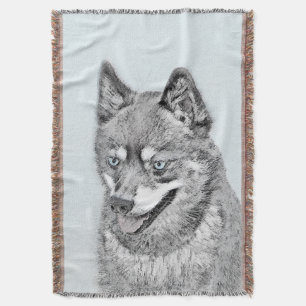 Manta Pintura do Alaskan Klee Kai - Arte Original de Cac