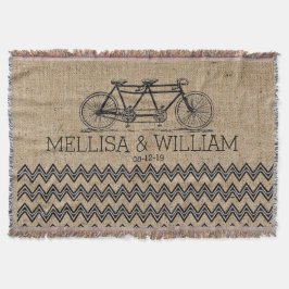 Manta Presente de Casamento Chevron Burlap Bicycle Retro