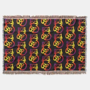 Manta Rainbow Trinity Knot Celtic Cat Throw Blanket
