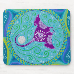 Manta Ray Mandala mousepad de Soozie Wray