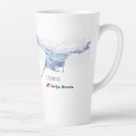 Manta ray silhoule fosco caneca de café