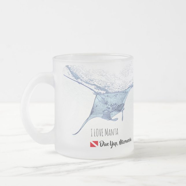 Manta ray silhoule fosco caneca de café (Esquerda)