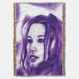 Manta Retrato de Mulher Púrpura Original