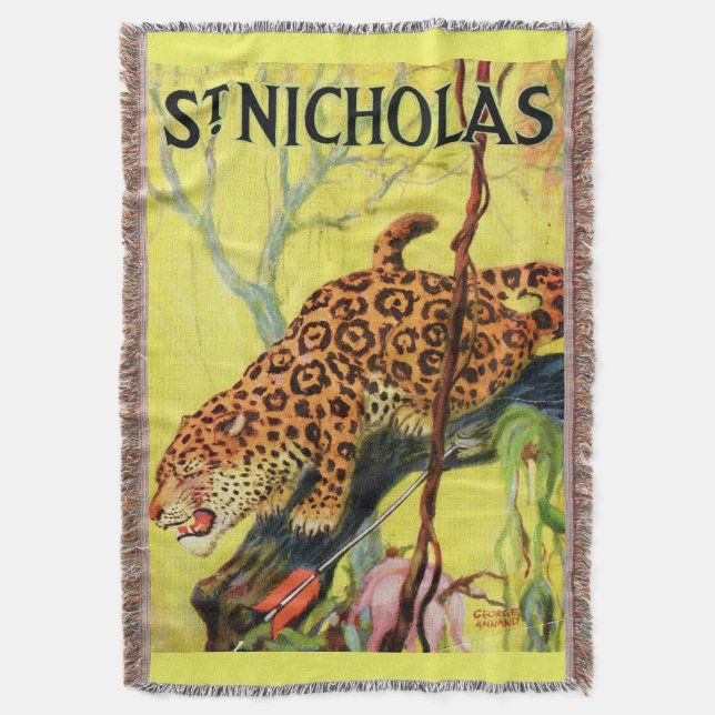 Manta rua de 1929. Leopardo cobrir da revista Nicholas (Frente Vertical)
