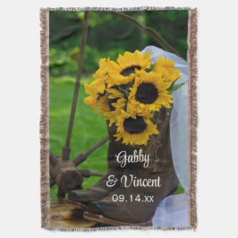 Manta Rustic Sunflower Cowboy Boots Western Weds