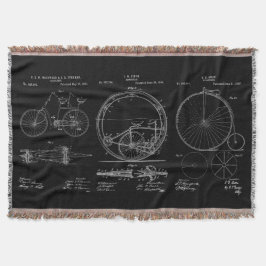 Manta Rustic Throws Blueprint Bicycle Patents