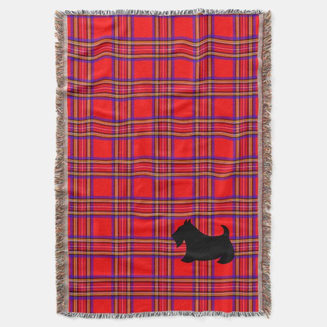 Manta Scotty Dog Xadrez Scottish Terrier Blanket Gift (Frente Vertical)