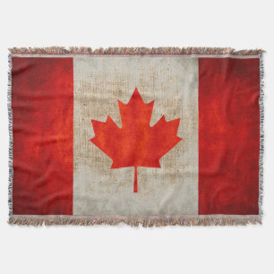 Manta Serapilheira da bandeira de Canadá do Grunge do
