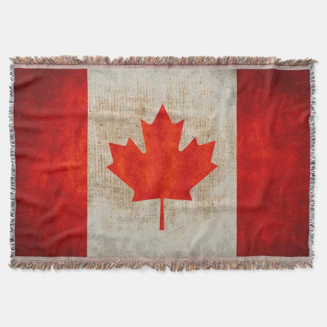 Manta Serapilheira da bandeira de Canadá do Grunge do (Frente)