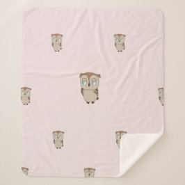 Manta Sherpa con diseño de lechuza.