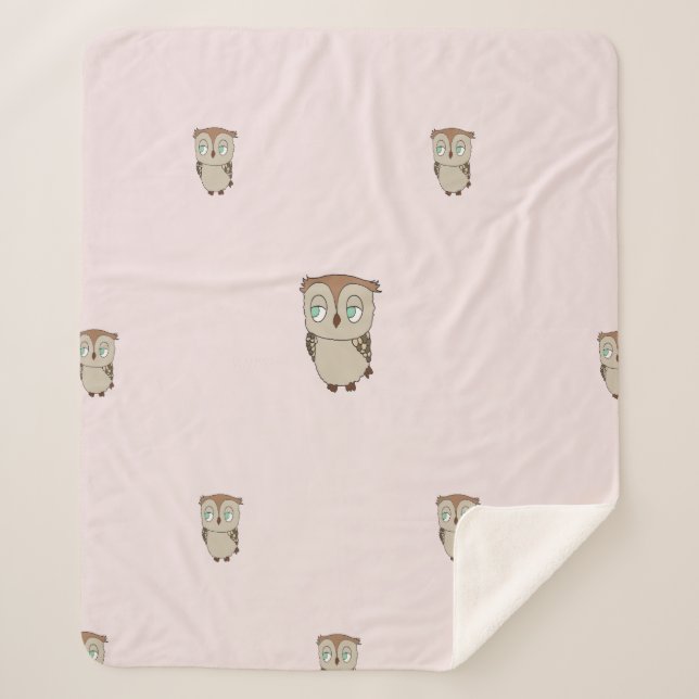 Manta Sherpa con diseño de lechuza. (Frente)