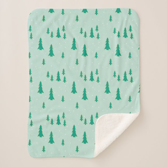 Manta Sherpa con diseño navideño. (Frente)