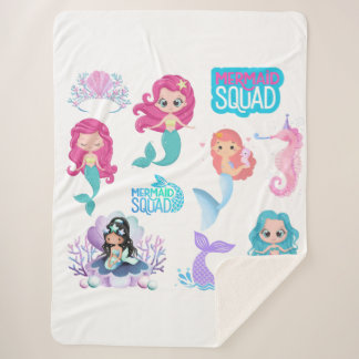 Manta sherpa infantil sirena