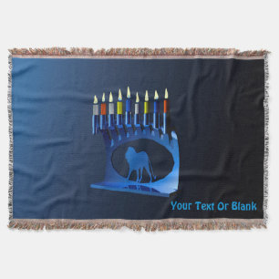 Manta Shiny Blue Chanukkah Menorah