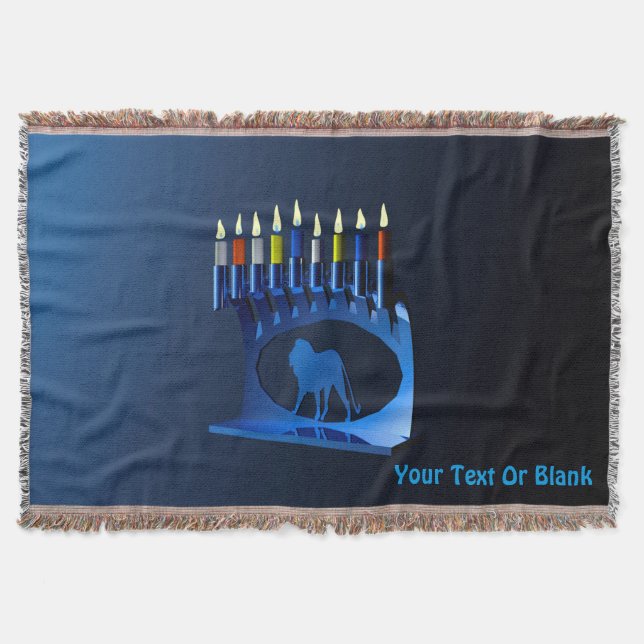 Manta Shiny Blue Chanukkah Menorah (Frente)