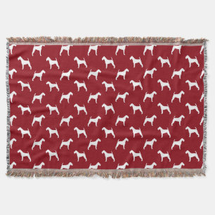 Manta Silhuetas de Cão Terrier Irlandês Padrão Vermelho