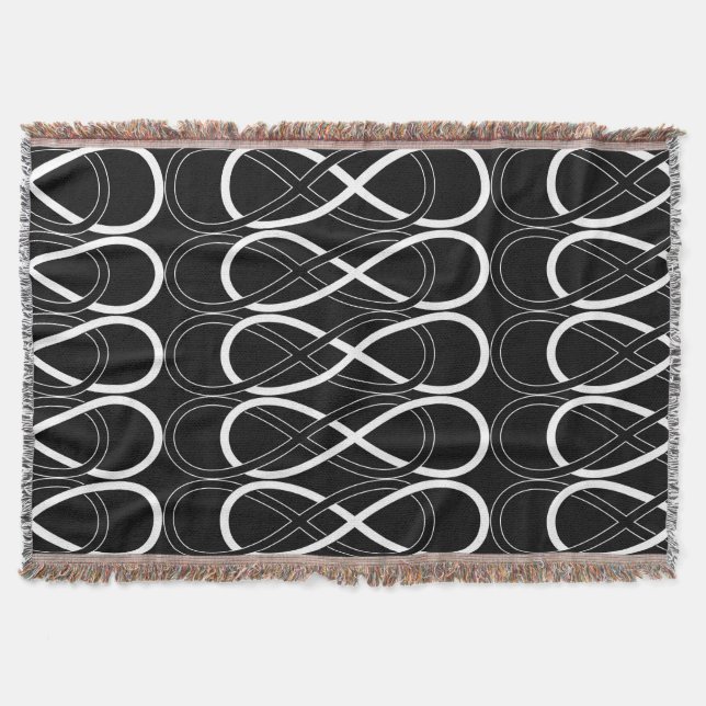 Manta Símbolo duplo Infinito - Preto e Branco (Frente)