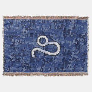 Manta Sinal do zodíaco de Leo na camuflagem azul de
