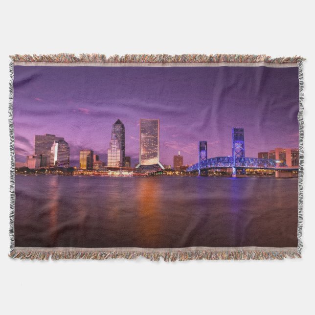 Manta Skyline de Jacksonville Florida na noite (Frente)