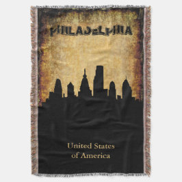 Manta Skyline rústica de Philadelphfia do fundo