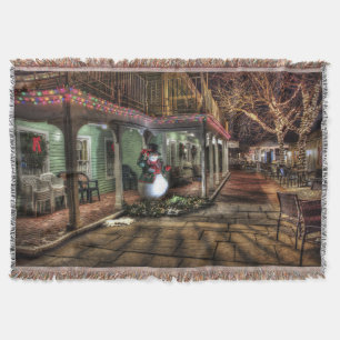 Manta Snowman sobre a varanda na Terra Maravilha de inve