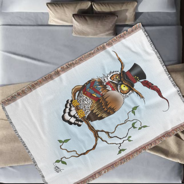 Manta Steampunk Victorian Owl (Criador carregado)