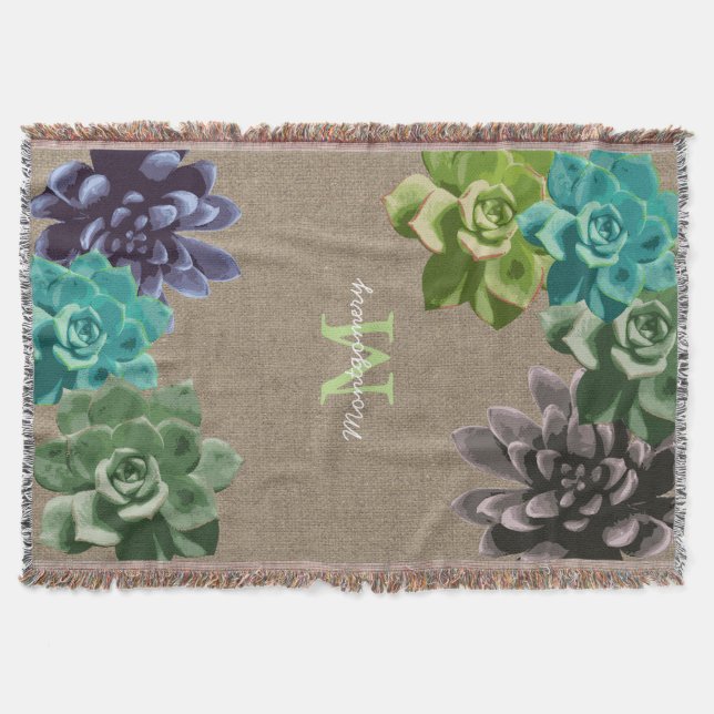 Manta Succults Faux Burlap - Personalizado (Frente)
