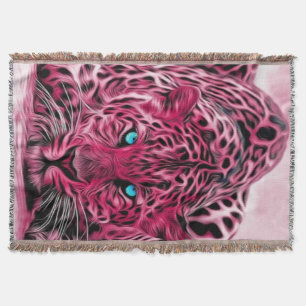 Manta Tapete de lance cor-de-rosa do leopardo