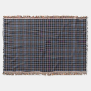 Manta Tartan de Reprodução Marrom e Azul do Clã Mackenzi