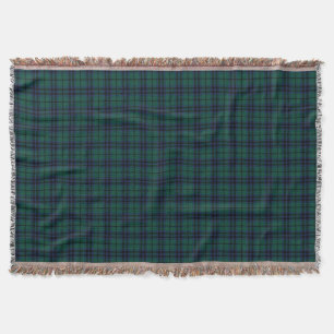 Manta Tartan escocês moderno verde escuro do clã de