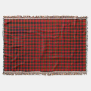 Manta Tartan escocês vermelho e preto do clã de Wallac