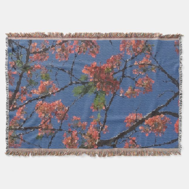 Manta Tecido Floral, Azul (Frente)