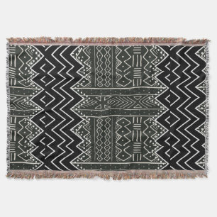 Manta Teste padrão africano preto e branco