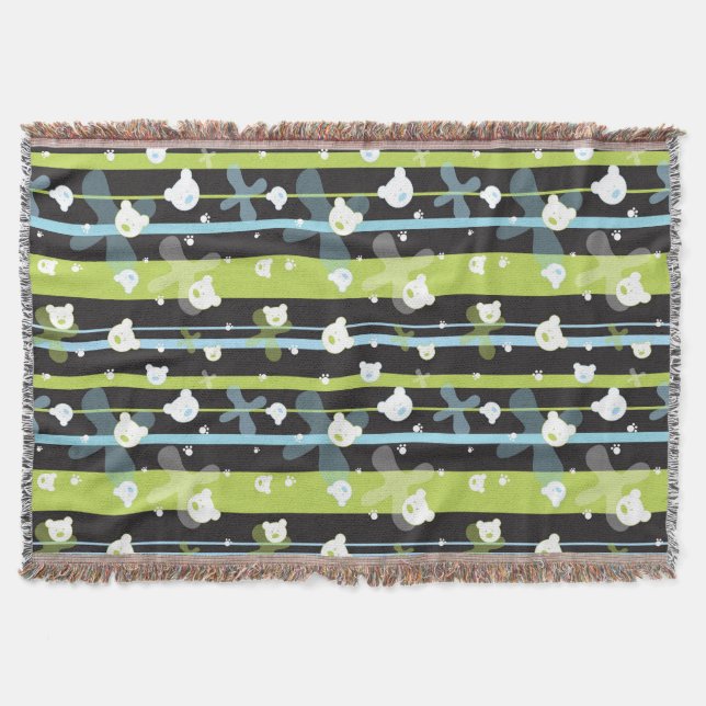 Manta Teste padrão bonito com poucos ursos (Frente)