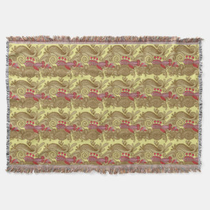 Manta Teste padrão com peixes e onda