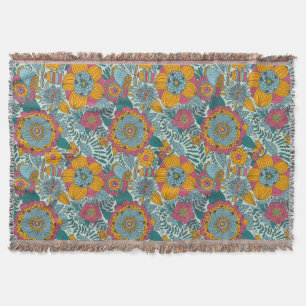 Manta Teste padrão floral colorido