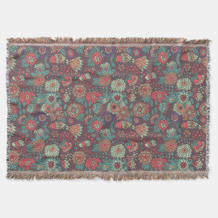 Manta Teste padrão floral colorido no estilo dos