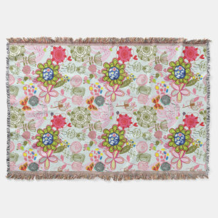 Manta Teste padrão floral no estilo retro 2