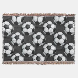 Manta Teste padrão preto e branco da bola de futebol