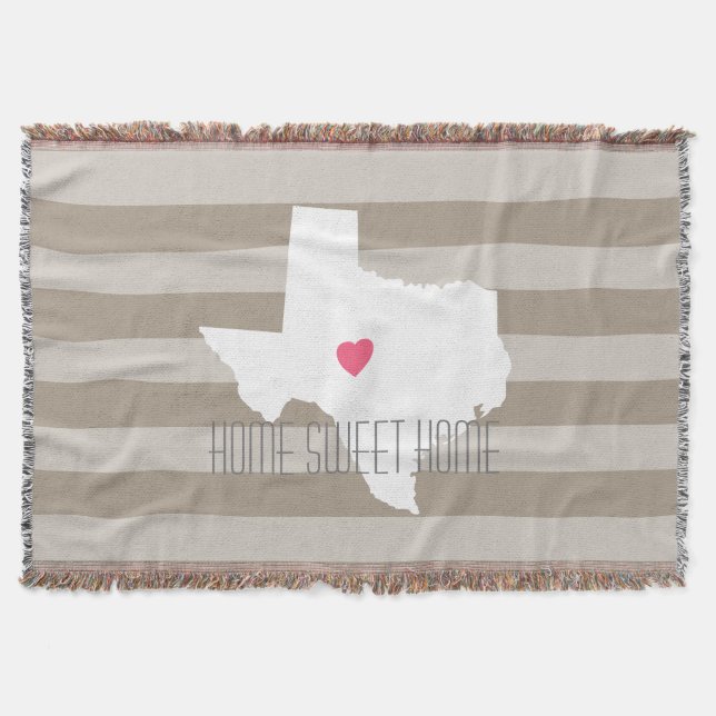 Manta Texas Map Home State Love with Custom Heart (Frente)