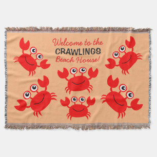 Manta Texto personalizado Feliz Caranguejo lança coberto