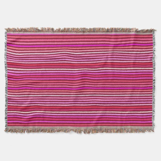 Manta Tiras de giz - Borgonha, Violeta, Rosa (Frente)