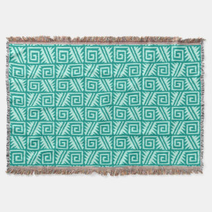 Manta Tribal asteca de Ikat - turquesa e Aqua
