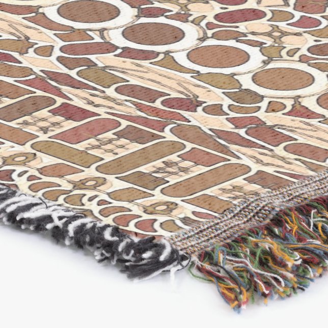 Manta Tribal Batik - castanho e bege (Canto)
